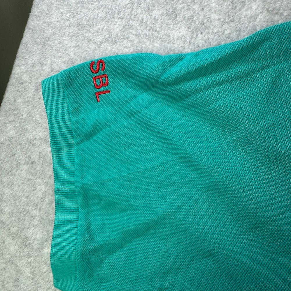 Lacoste Dayton Flyers Basketball Polo Shirt Mens 9 4XL Teal Green Pique Cotton - Picture 4 of 9